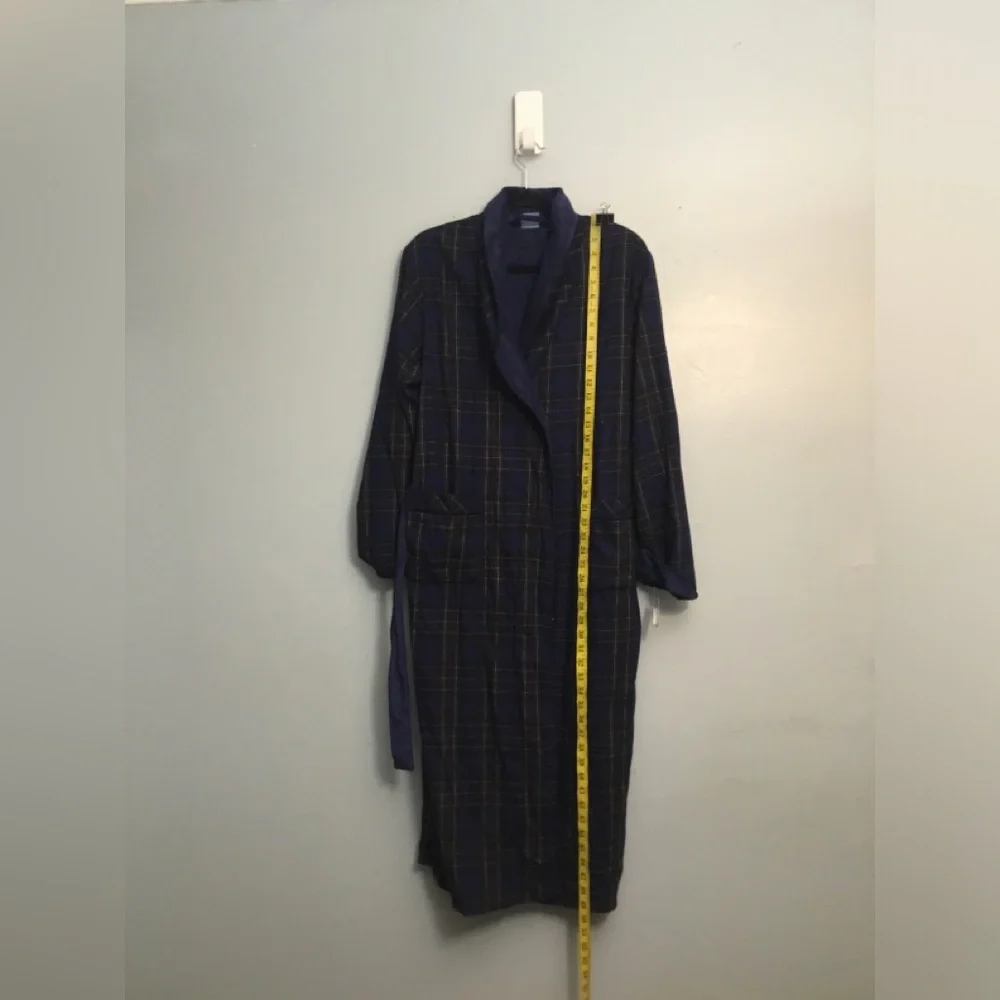 Kohl's Navy Plaid Fleece-Lined Women's Robe